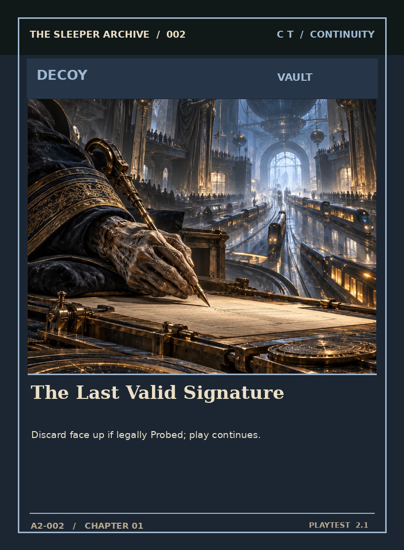 The Last Valid Signature — CONTINUITY DECOY