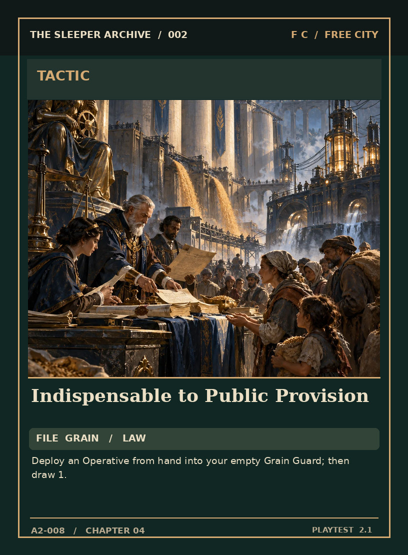 Indispensable to Public Provision — FREE CITY TACTIC