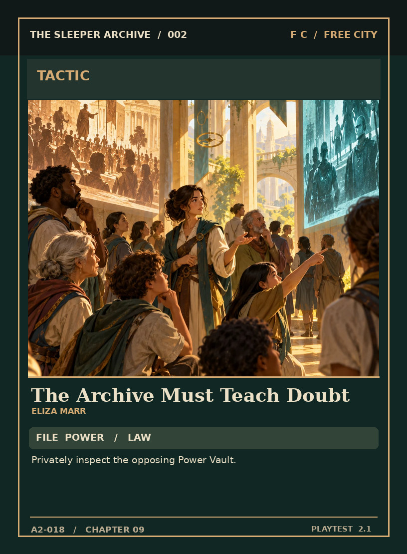 The Archive Must Teach Doubt — FREE CITY TACTIC