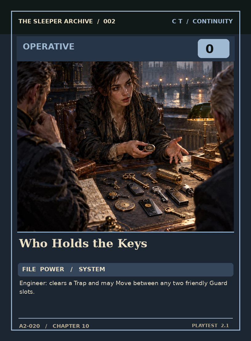 Who Holds the Keys — CONTINUITY OPERATIVE