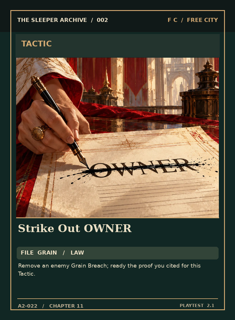 Strike Out OWNER — FREE CITY TACTIC