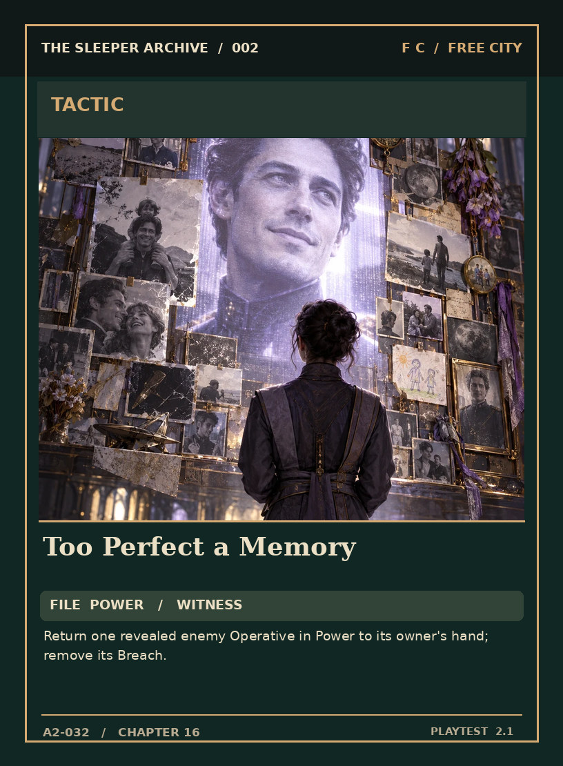 Too Perfect a Memory — FREE CITY TACTIC