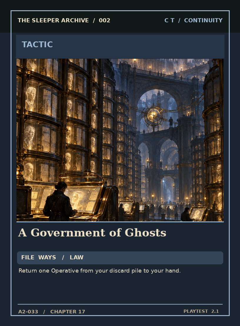 A Government of Ghosts — CONTINUITY TACTIC