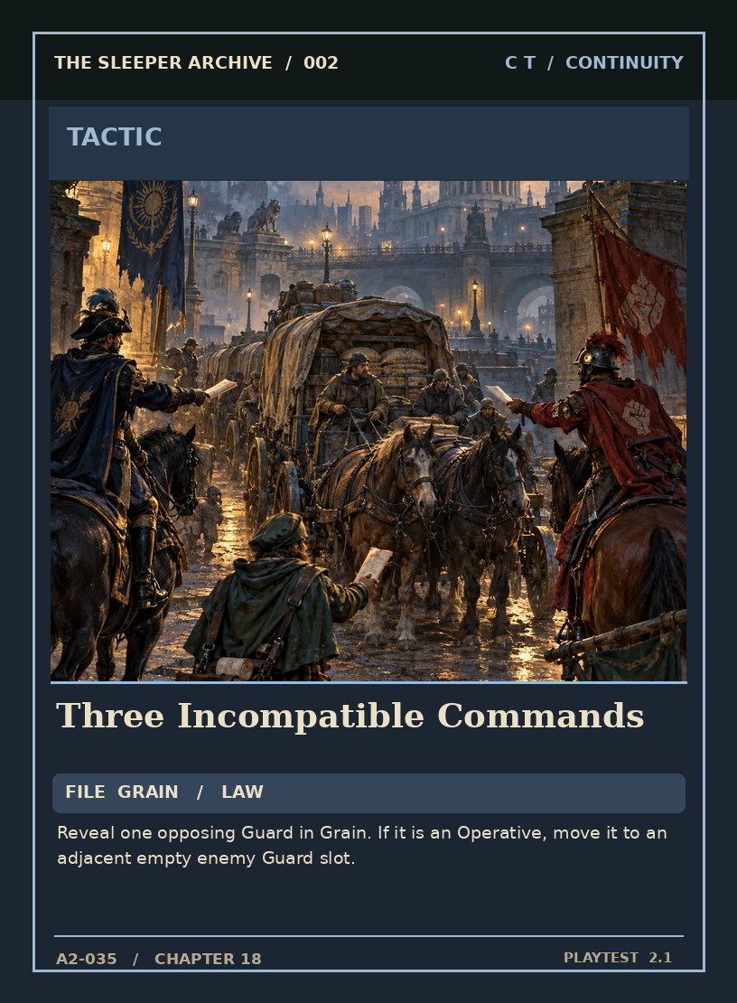 Three Incompatible Commands — CONTINUITY TACTIC