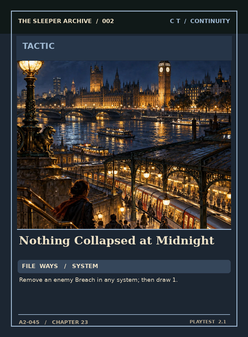Nothing Collapsed at Midnight — CONTINUITY TACTIC