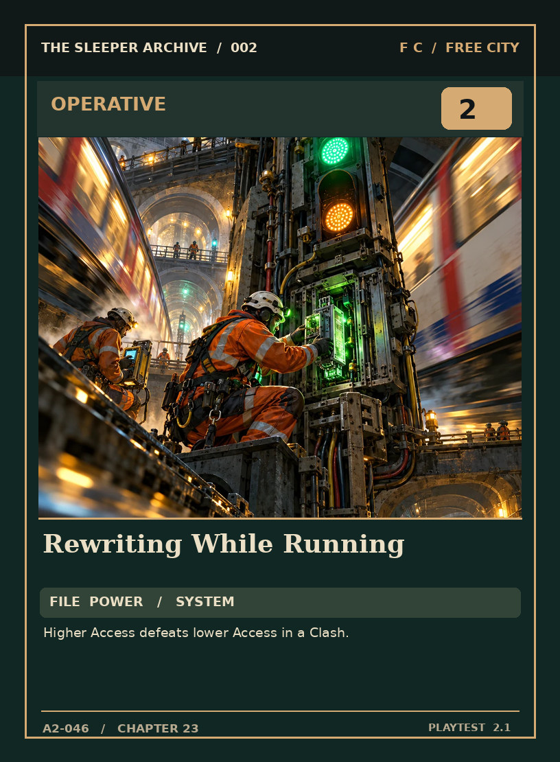 Rewriting While Running — FREE CITY OPERATIVE